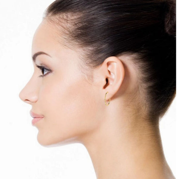 Bezel Diamond Hoop Earrings