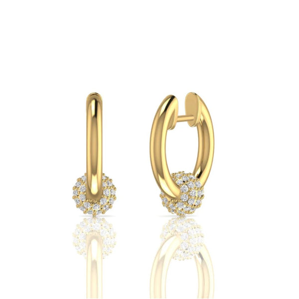 Timeless Round Diamond Hoop Earrings