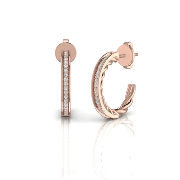 Luxury Round Diamond Huggie Hoops for Women