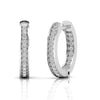 Luxury 0.25 CT Inside Outside Diamond Hoop Earrings