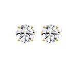 Classic Round Cut CZ Stud Earrings in 925 Silver