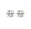 Classic Round Cut CZ Stud Earrings in 925 Silver