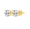Classic Round Cut CZ Stud Earrings in 925 Silver