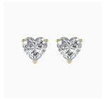 Heart-Shaped CZ Stud Earrings in 925 Sterling Silver
