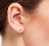 Heart-Shaped CZ Stud Earrings in 925 Sterling Silver