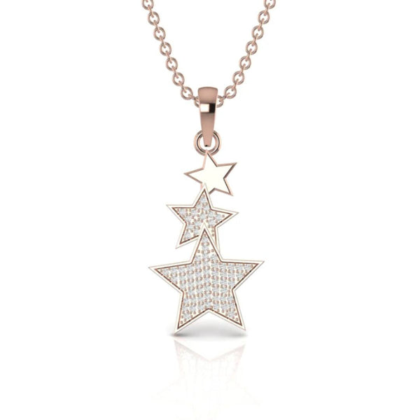 Elegant Cluster Three Star 0.51 CT Diamond Pendant