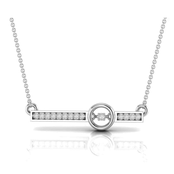 Stunning Vertical Bar Pendant with Round Diamonds