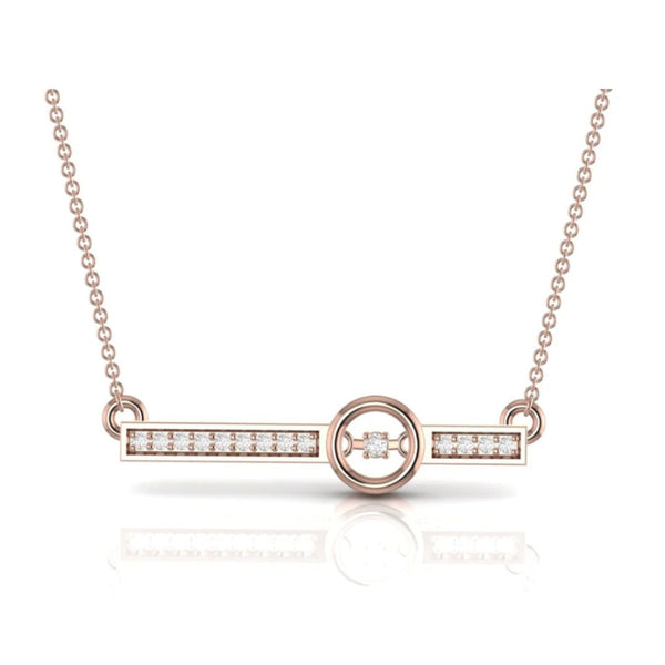 Stunning Vertical Bar Pendant with Round Diamonds