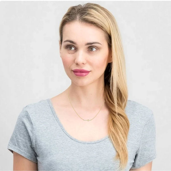 Stunning Vertical Bar Pendant with Round Diamonds