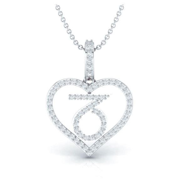 Elegant Heart Pendant with 0.58 CT Round Diamonds