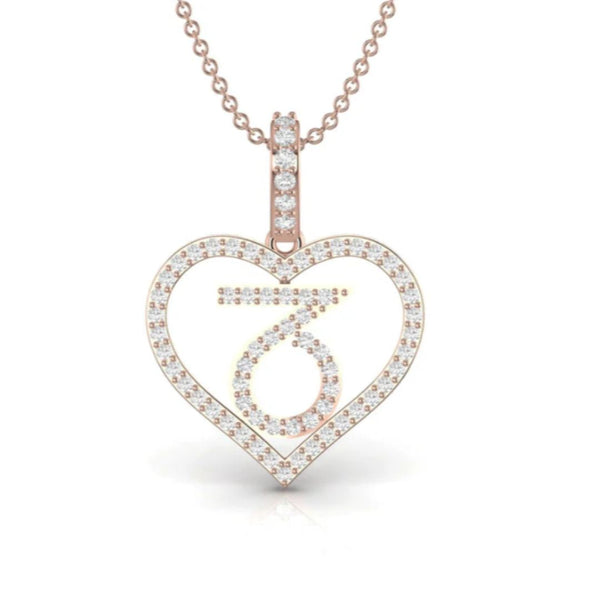 Elegant Heart Pendant with 0.58 CT Round Diamonds