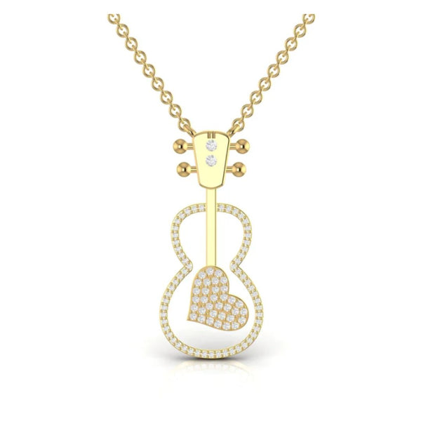 Beautiful Guitar Shape Diamond Pendant