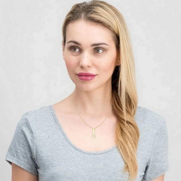 Beautiful Guitar Shape Diamond Pendant