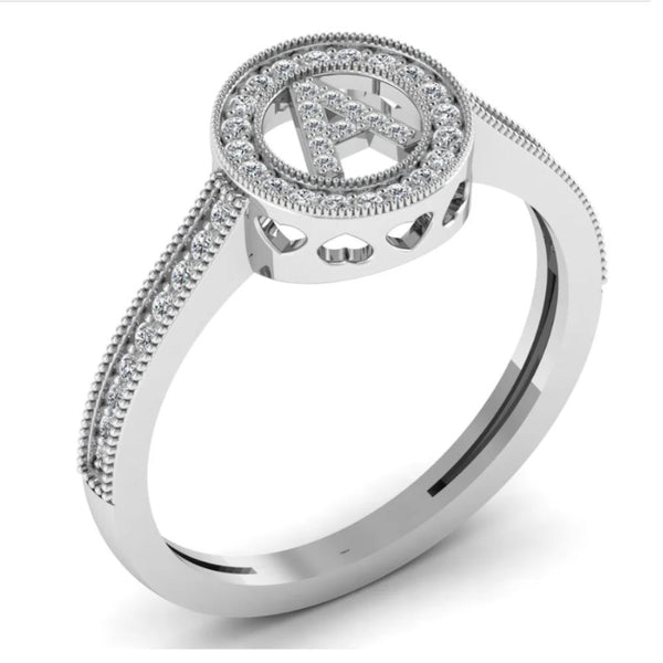 Luxury 0.23CT Diamond Initial Ring
