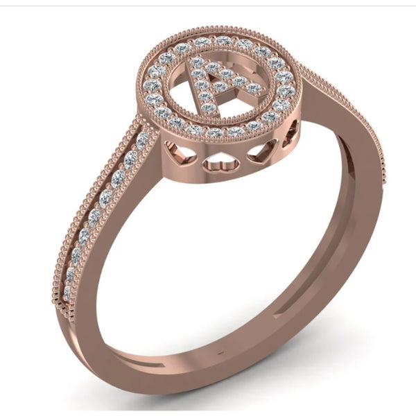 Luxury 0.23CT Diamond Initial Ring