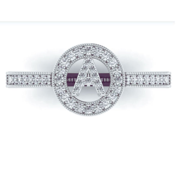 Luxury 0.23CT Diamond Initial Ring