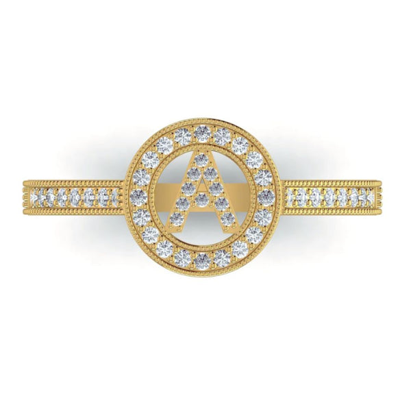 Luxury 0.23CT Diamond Initial Ring