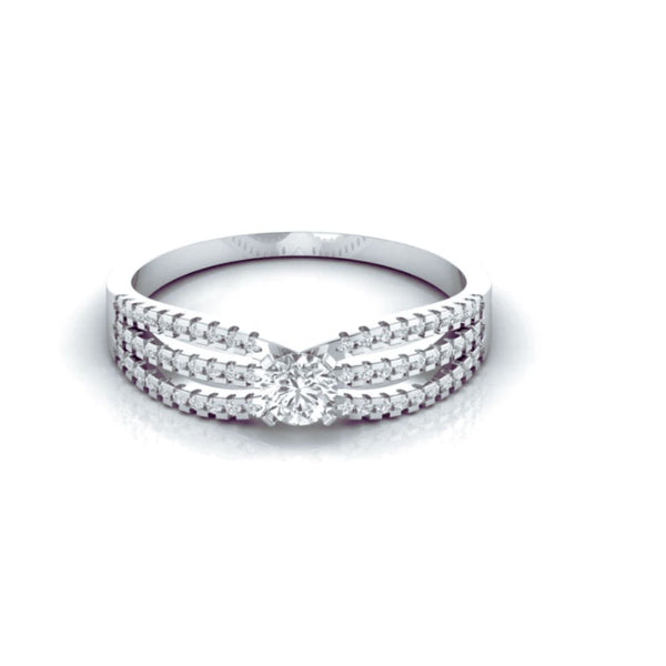 0.34 CT Diamond 3-Layer Engagement Solitaire Ring