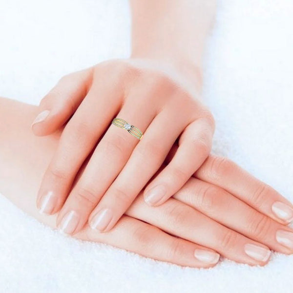 0.34 CT Diamond 3-Layer Engagement Solitaire Ring