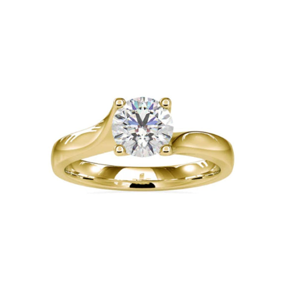 Timeless Round Solitaire Ring in Rhodium Plated 925 Silver