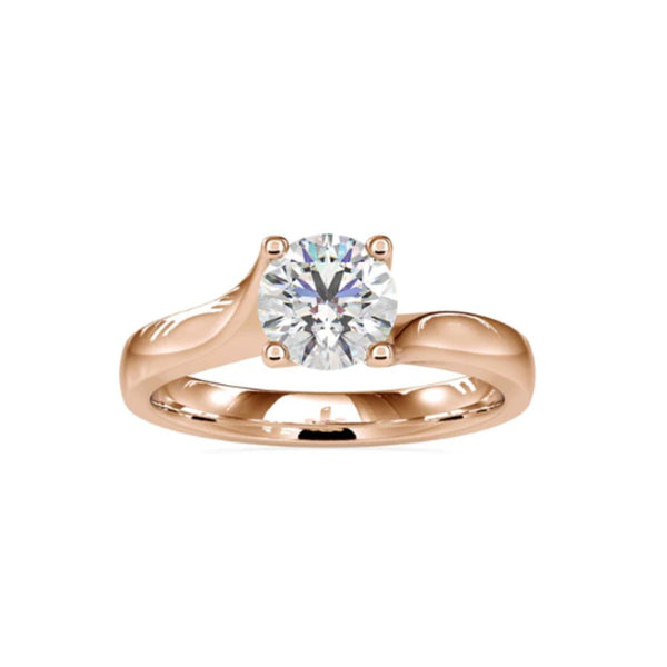 Timeless Round Solitaire Ring in Rhodium Plated 925 Silver