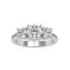 Elegant Three Stone Cubic Zirconia Ring 925 Sterling Silver