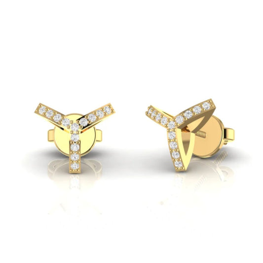 Classic Diamond Studs  Minimalist Round Cut Design