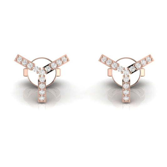 Classic Diamond Studs  Minimalist Round Cut Design