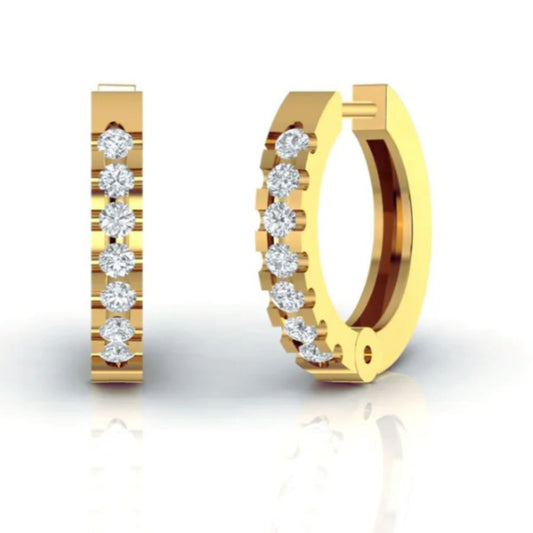 Dainty Diamond Huggie Earrings  0.29 CT of Everyday Sparkle
