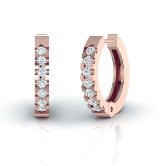 Dainty Diamond Huggie Earrings  0.29 CT of Everyday Sparkle