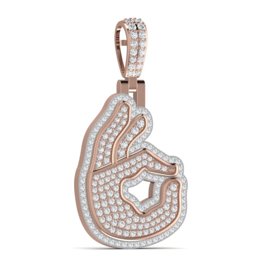 OK Hand Sign Diamond Hip-Hop Pendant