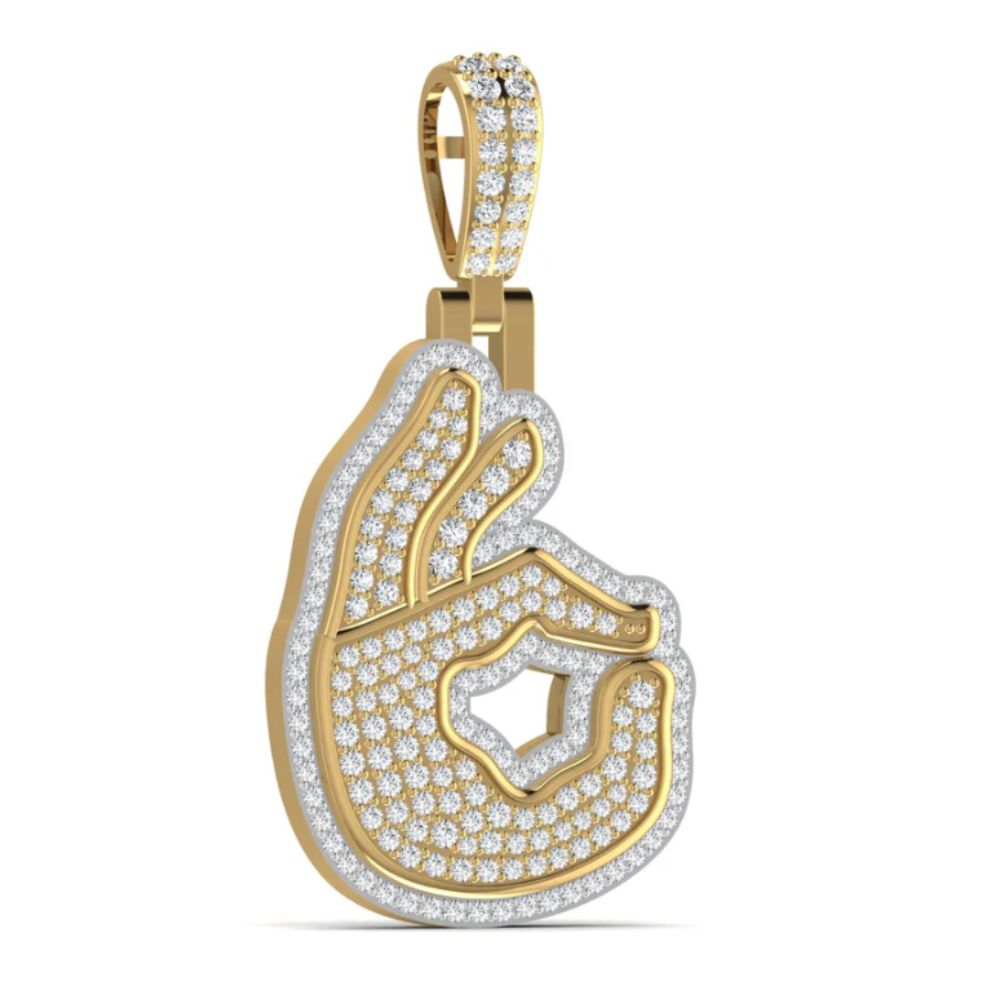 OK Hand Sign Diamond Hip-Hop Pendant