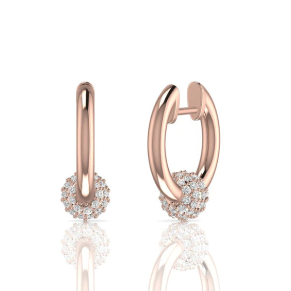 Timeless Round Diamond Hoop Earrings