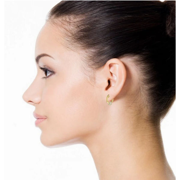 Timeless Round Diamond Hoop Earrings