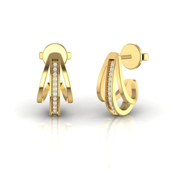 Luxury Round Diamond Open Huggie Earrings for Women