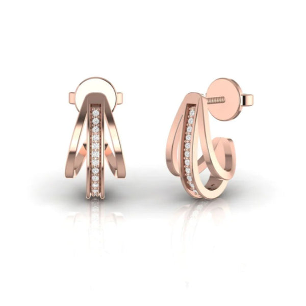 Luxury Round Diamond Open Huggie Earrings for Women