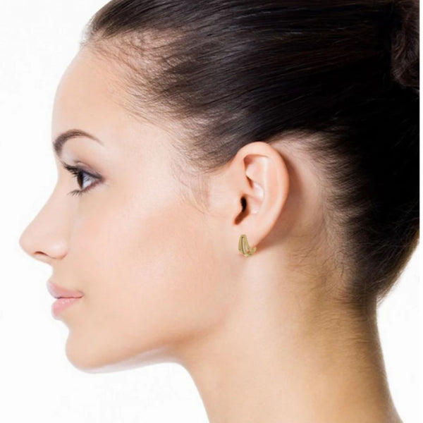 Luxury Round Diamond Open Huggie Earrings for Women