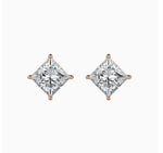 Princess Cut Silver Studs | 925 Sterling Silver