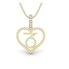 Elegant Heart Pendant with 0.58 CT Round Diamonds
