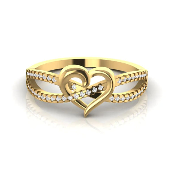 Diamond Gold Heart Ring