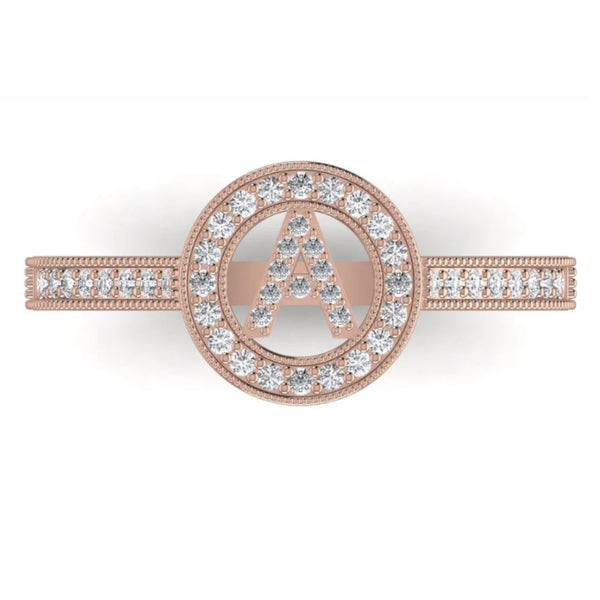 Luxury 0.23CT Diamond Initial Ring