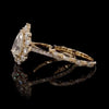 Pear Cut Halo Diamond Ring with Marquise & Round Band